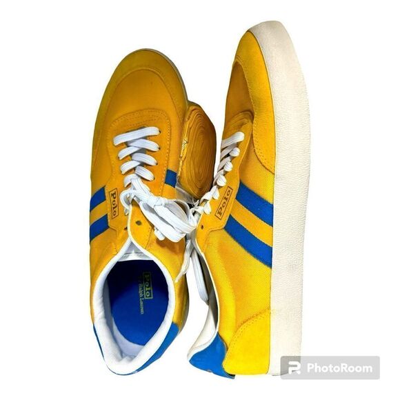 POLO Ralph Lauren Men’s Sneakers in Yellow. Size 13 NEW $159 - Picture 1 of 4